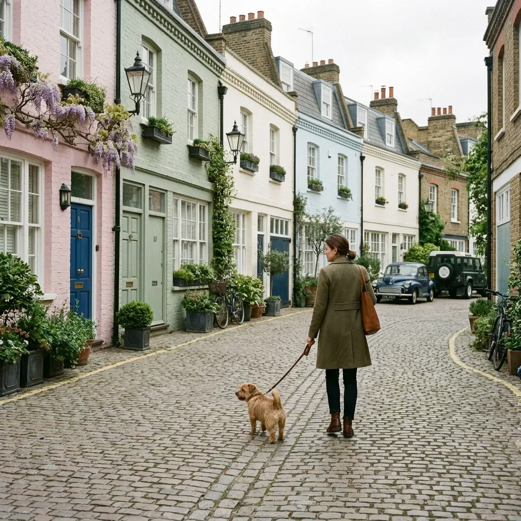 En lugn bostadsgata i London, bortom turismen, för svenskar som bor i Storbritannien.