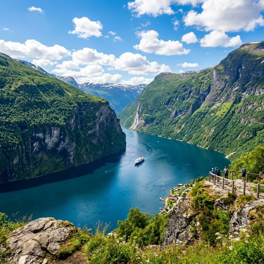 Vackert fjordlandskap i Norge