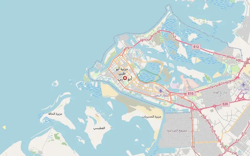 Karta som visar Abu Dhabis läge