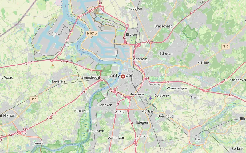 Karta som visar Antwerpens läge