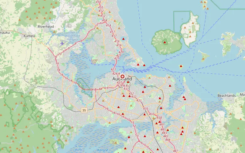 Karta som visar Aucklands läge