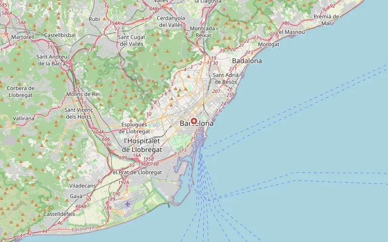 Karta som visar Barcelonas läge