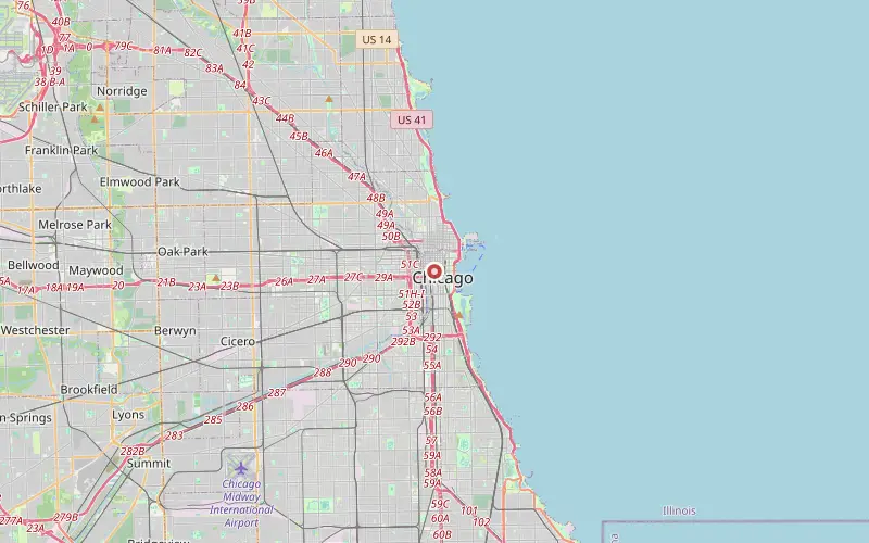 Karta som visar Chicagos läge