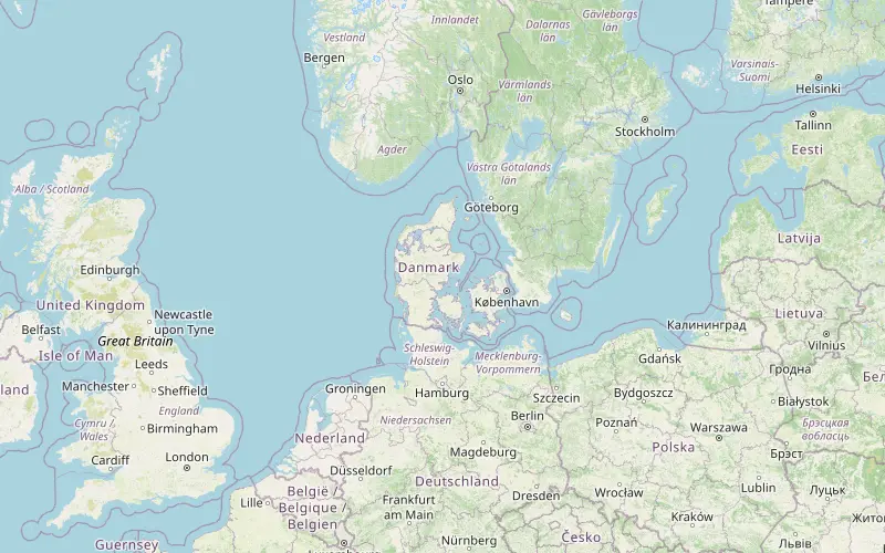 Karta som visar var Danmark ligger
