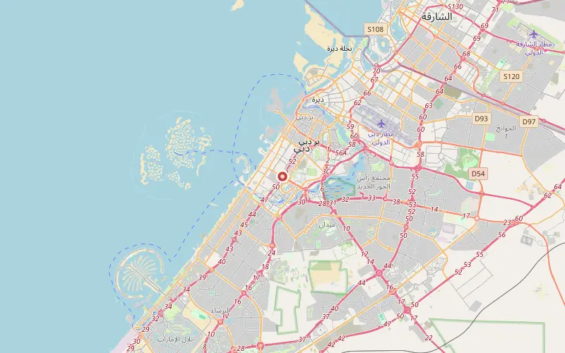 Karta som visar var Dubai ligger
