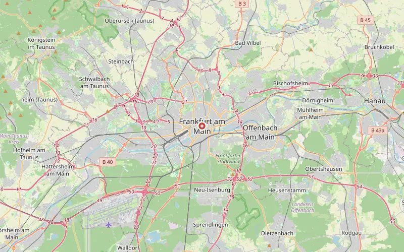 Karta som visar Frankfurts läge