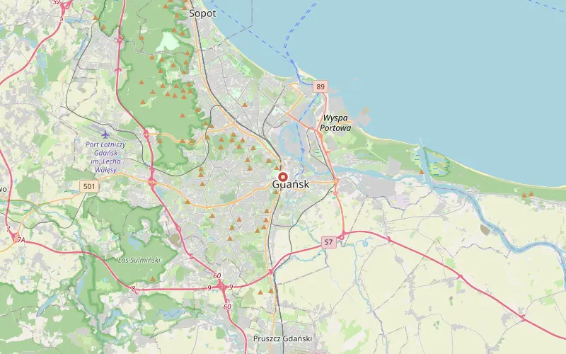 Karta som visar Gdansks läge