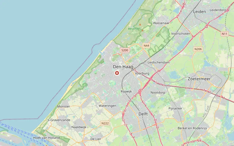 Karta som visar Haags läge