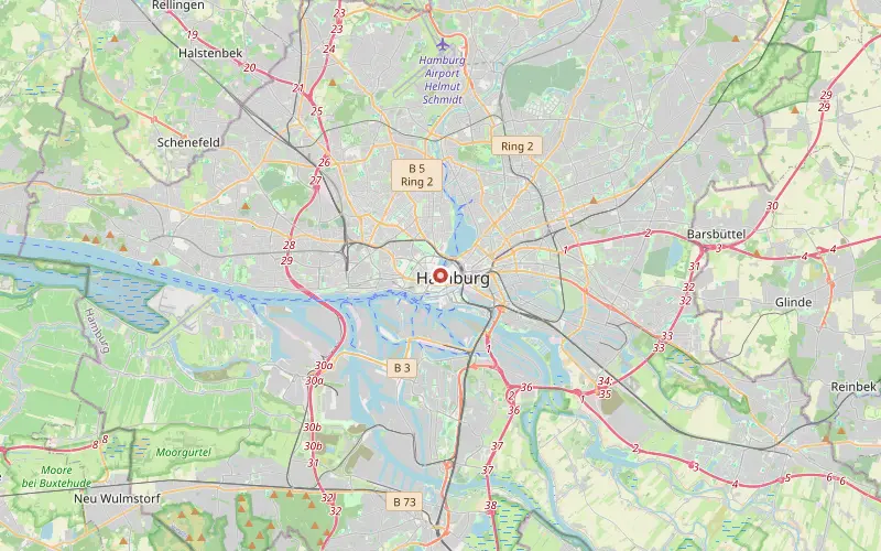 Karta som visar Hamburgs läge