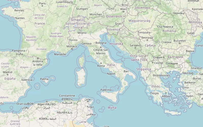 Karta som visar Italien