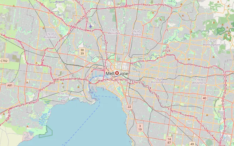 Karta som visar Melbournes läge
