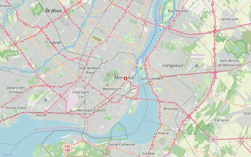 Karta som visar Montreals läge