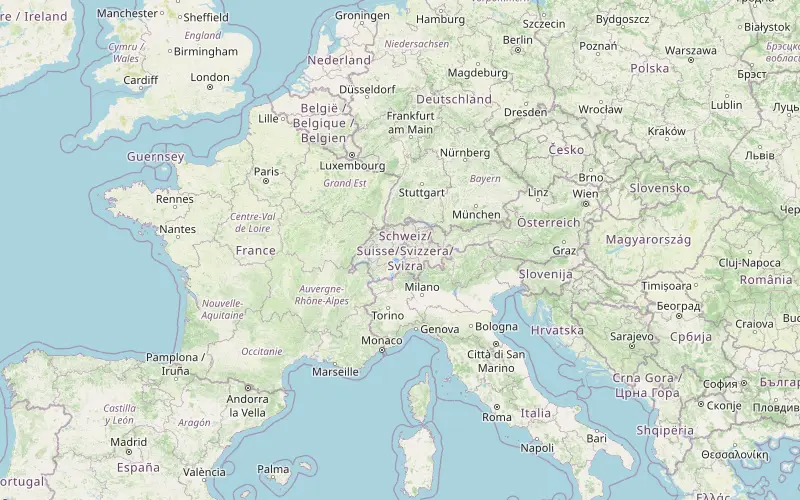 Karta som visar var Schweiz ligger