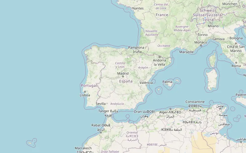 Karta som visar Spanien