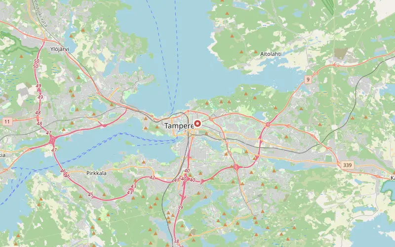 Karta som visar Tammerforss läge