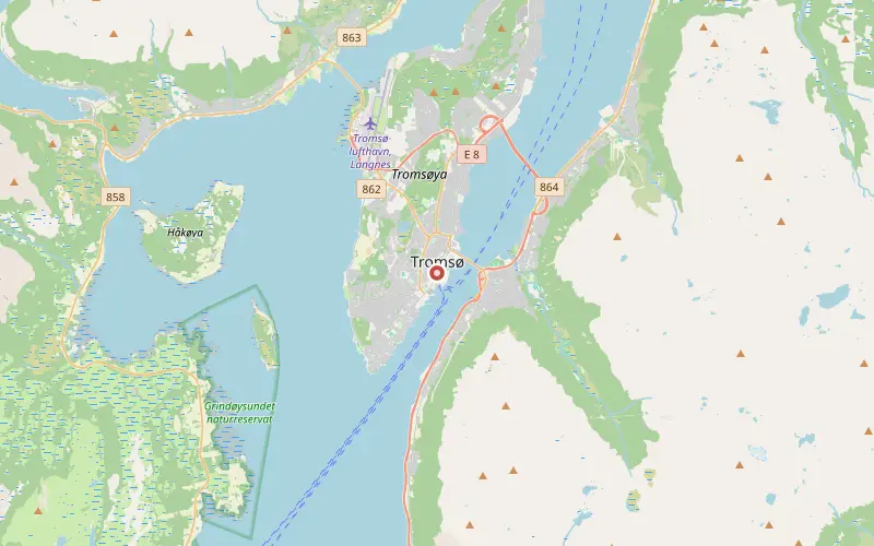 Karta som visar var Tromsø ligger