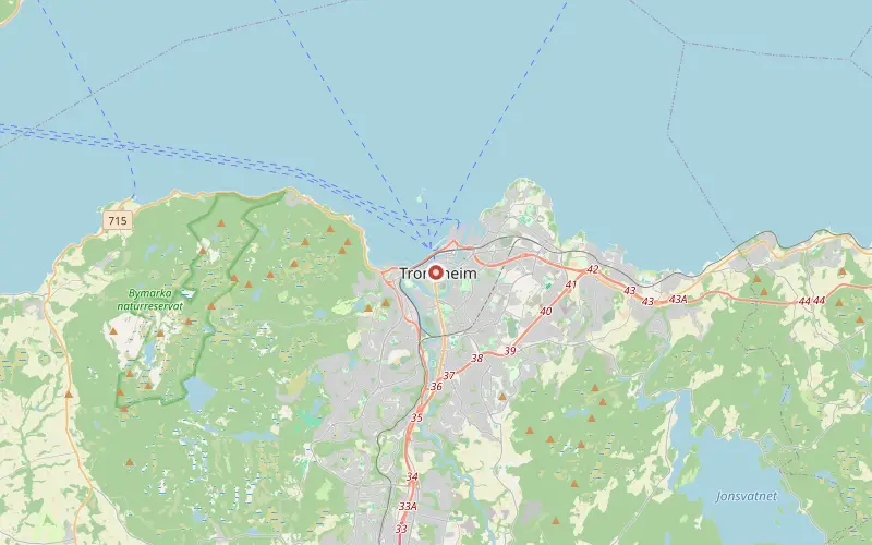 Karta som visar var Trondheim ligger