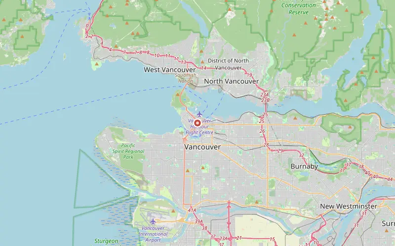 Karta som visar Vancouvers läge